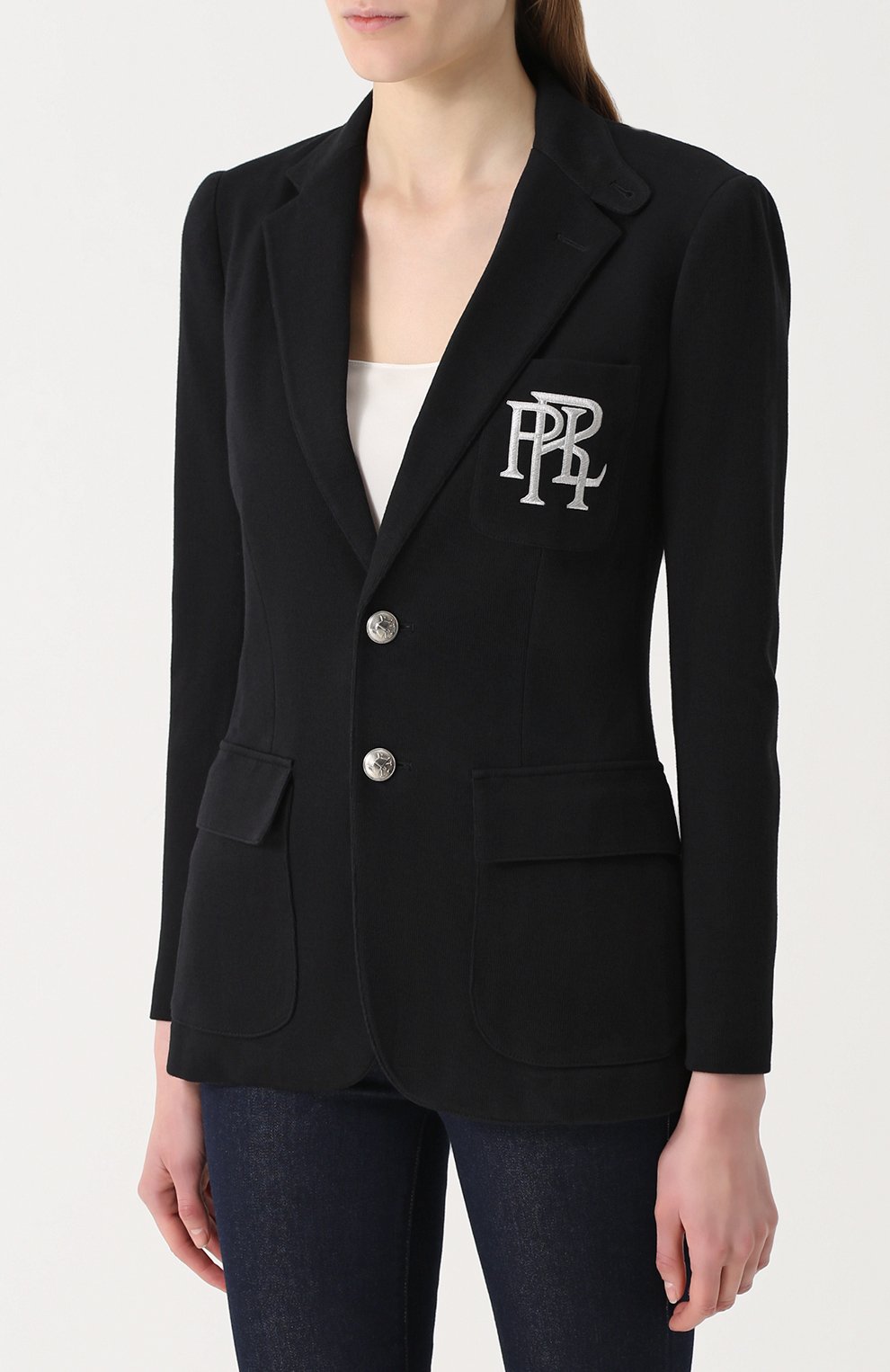 Приталенный жакет с вышитым логотипом бренда POLO RALPH LAUREN, арт. 211645540, фото 3