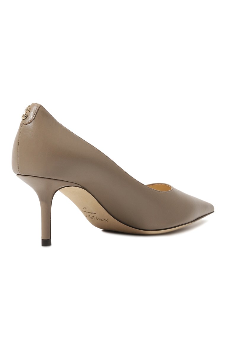 Женские кожаные туфли love 65 JIMMY CHOO бежевого цвета, арт. L0VE65/ZNU | Фото 5 (Материал сплава: Проставлено; Каблук высота: Средний; Подошва: Плоская; Драгоценные камни: Проставлено; Материал внутренний: Натуральная кожа; Каблук тип: Шпилька; Материал внешний: Натуральная кожа)