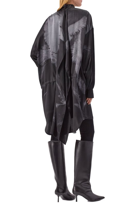 Шелковое платье Ann Demeulemeester B0013129/FA658 Чёрный  B0013129/FA658 Фото 4