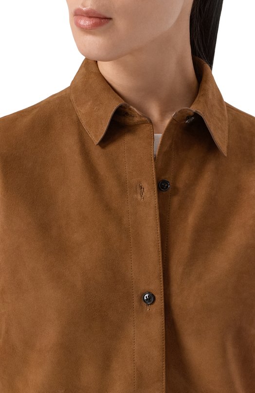 Замшевая рубашка Theory P0700503 Коричневый  P0700503 Фото 5
