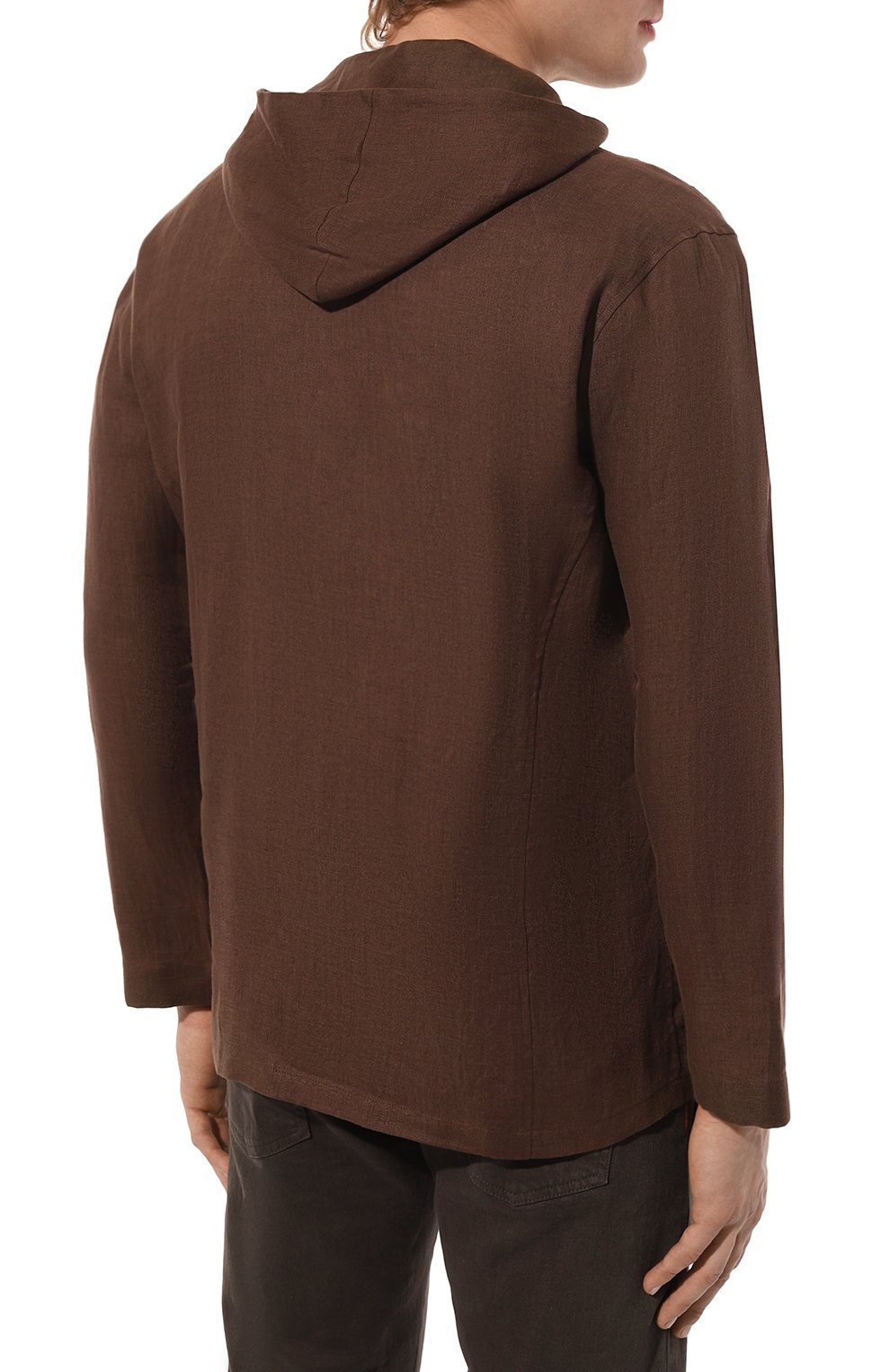 Льняная рубашка KITON коричневого цвета по цене 67900 руб., арт. UMCLUCAH08838, фото 4 Льняная рубашка KITON, арт. UMCLUCAH08838, фото 4