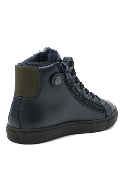 Высокие кожаные кеды RONDINELLA синего цвета по цене 17050 руб., арт. 11578-1/664/28-30, фото 3 Высокие кожаные кеды RONDINELLA, арт. 11578-1/664/28-30, фото 3