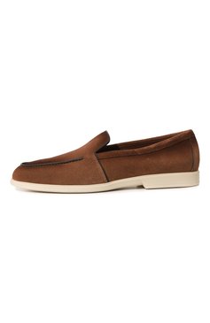 Мужские замшевые лоферы SANTONI коричневого цвета, арт. MGAG18777TICSSG5M62 | Фото 4 (Материал внутренний: Натуральная кожа; Нос: Не проставлено; Материал сплава: Проставлено; Материал внешний: Замша, Натуральная кожа; Стили: Кэжуэл)