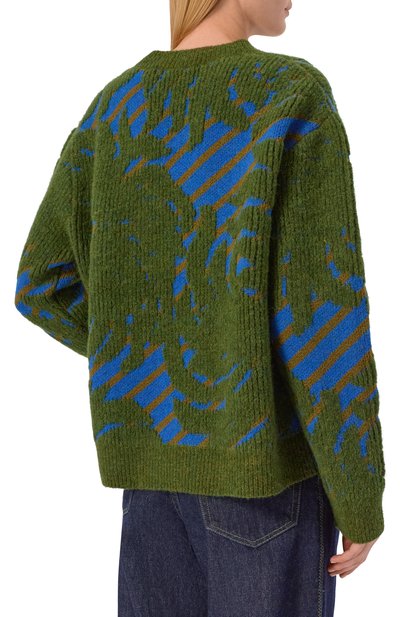 Шерстяной свитер DRIES VAN NOTEN зеленого цвета по цене 99500 руб., арт. 252-011254-2725, фото 4 Шерстяной свитер DRIES VAN NOTEN, арт. 252-011254-2725, фото 4