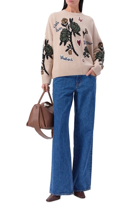 Шерстяной свитер Weekend Max Mara PAVIDI Кремовый  PAVIDI Фото 2