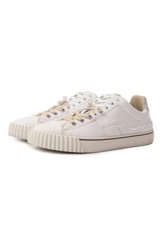 Женские комбинированные кеды new evolution MAISON MARGIELA молочного цвета, арт. S58WS0234/P5063 | Фото 1 (Материал внутренний: Натуральная кожа, Текстиль; Подошва: Платформа; Драгоценные камни: Проставлено; Материал сплава: Проставлено; Стили: Кэжуэл; Материал внешний: Натуральная кожа, Текстиль; Кросс-КТ: Низкие; Материал утеплителя: Без утеплителя)