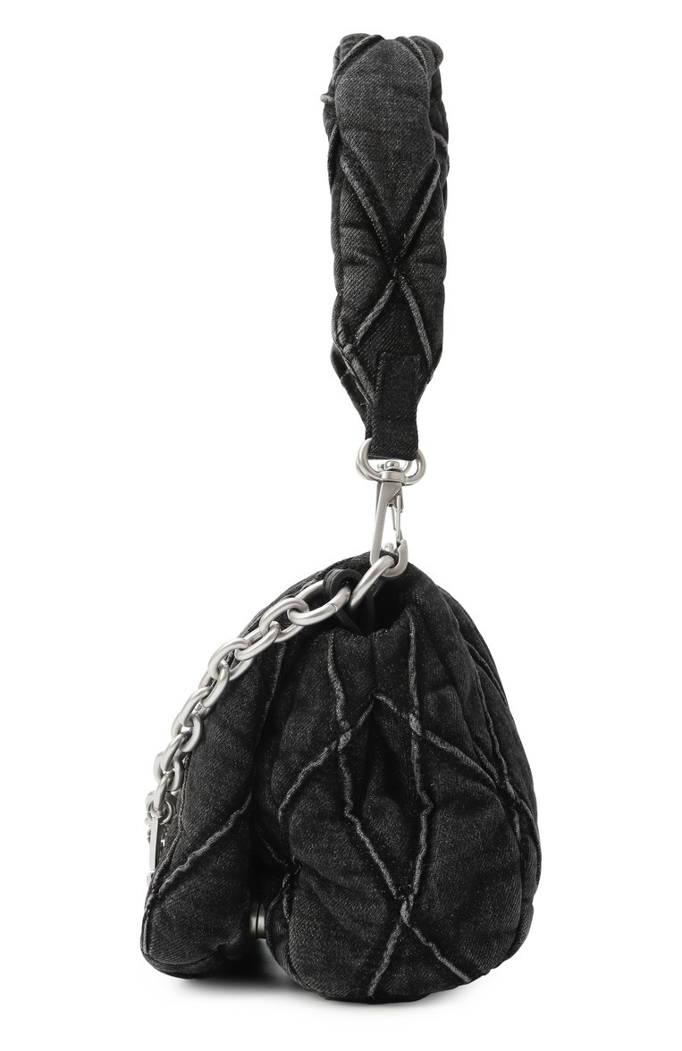 Женская сумка charm-d small DIESEL черного цвета, арт. X09597/P6330 | Фото 4 (Материал: Текстиль, Деним; Размер: small; Автоматизация состава: Проставлено; Автоматизация ТО: Проставлено)