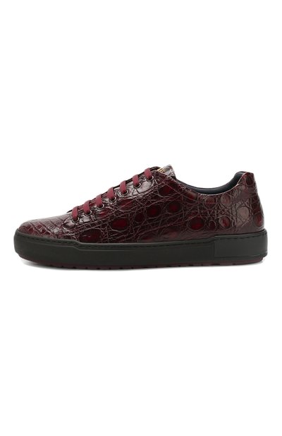 Кеды из кожи каймана ZILLI бордового цвета по цене 336500 руб., арт. MDS-T002/001/CYAC, фото 3 Кеды из кожи каймана ZILLI, арт. MDS-T002/001/CYAC, фото 3