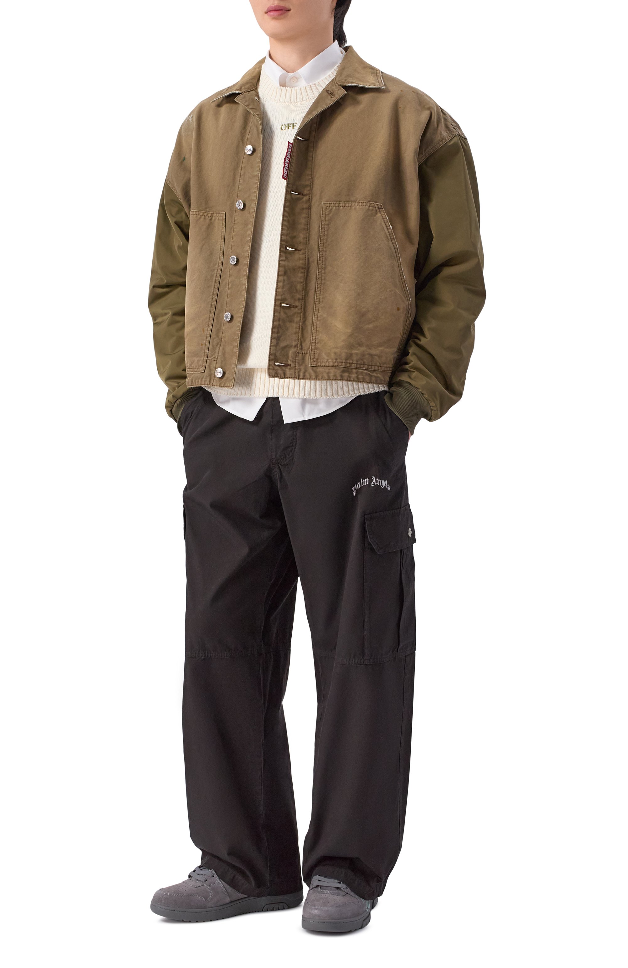 Замшевые кеды out of office OFF-WHITE, арт. 0MIA189S26LEA006, фото 2