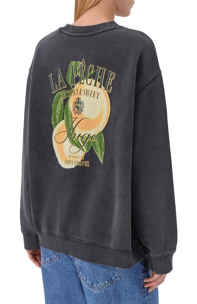 Хлопковый свитшот HUGO темно-серого цвета по цене 16550 руб., арт. 50561270, фото 4 Хлопковый свитшот HUGO, арт. 50561270, фото 4