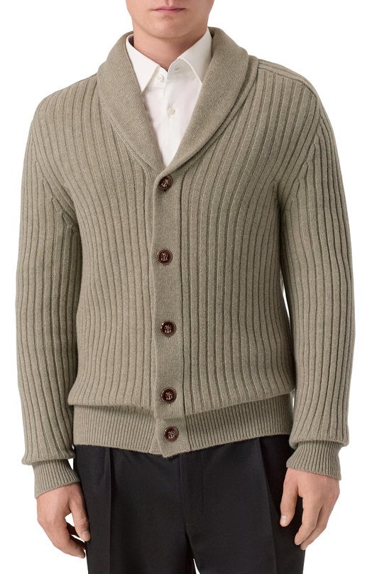 Кашемировый кардиган Brunello Cucinelli M22505506 Хаки  M22505506 Фото 3