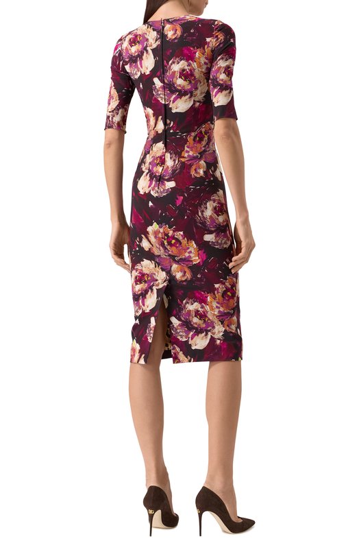 Платье из вискозы Dolce & Gabbana F6EAJT/FSIBD Бордовый  F6EAJT/FSIBD Фото 4