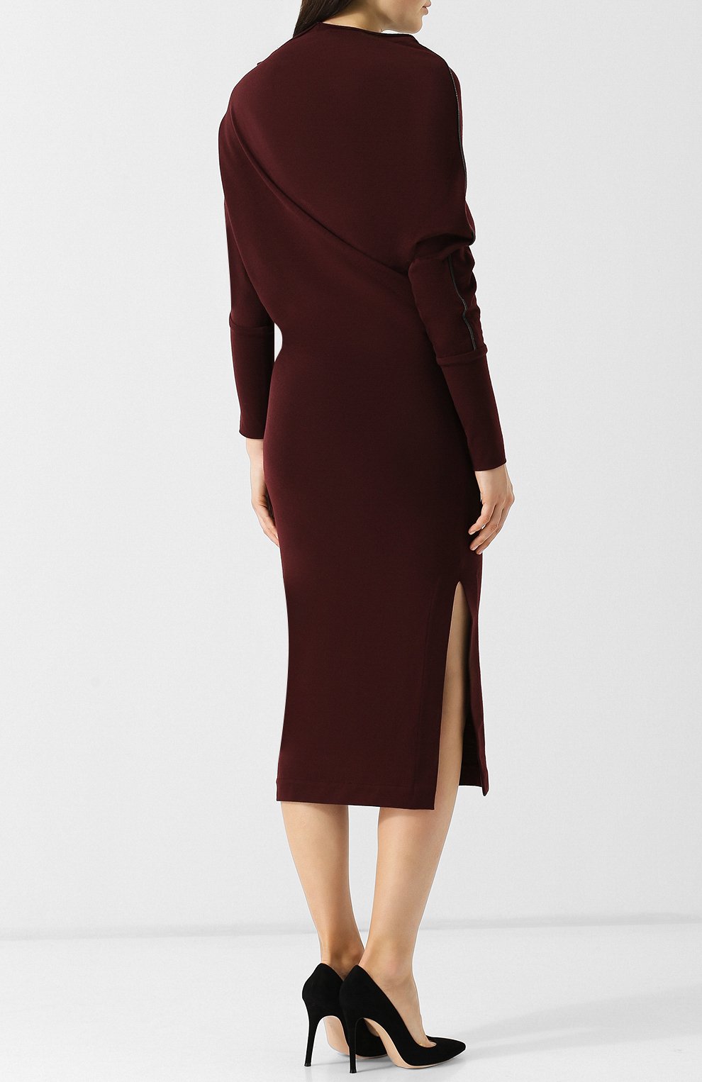 Однотонное платье-миди из шерсти BRUNELLO CUCINELLI, арт. M0R25A4381, фото 4