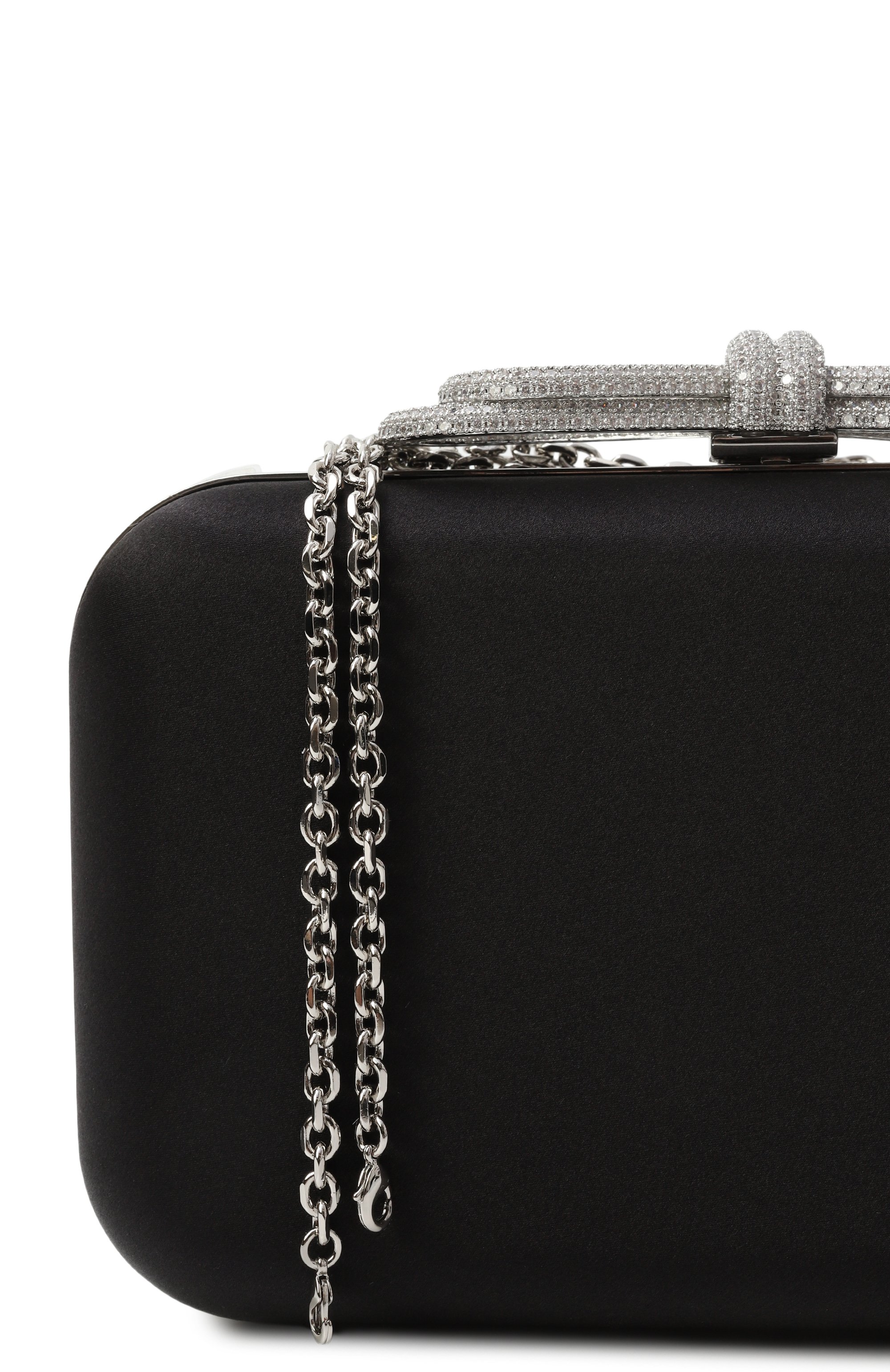 Клатч double bow small MACH & MACH черного цвета по цене 138500 руб., арт. MMCB-BG0002-CRP-BLK, фото 3 Клатч double bow small MACH & MACH, арт. MMCB-BG0002-CRP-BLK, фото 3