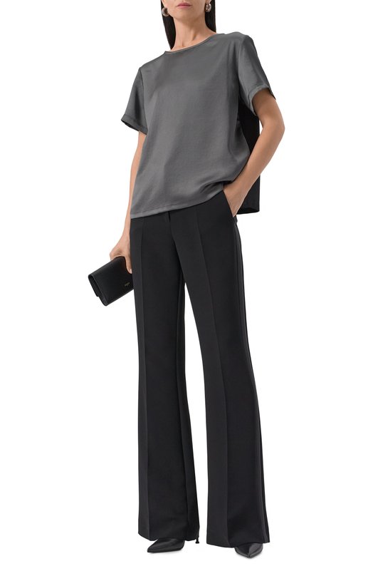 Атласный топ Weekend Max Mara AMBURG0 Серый  AMBURG0 Фото 2