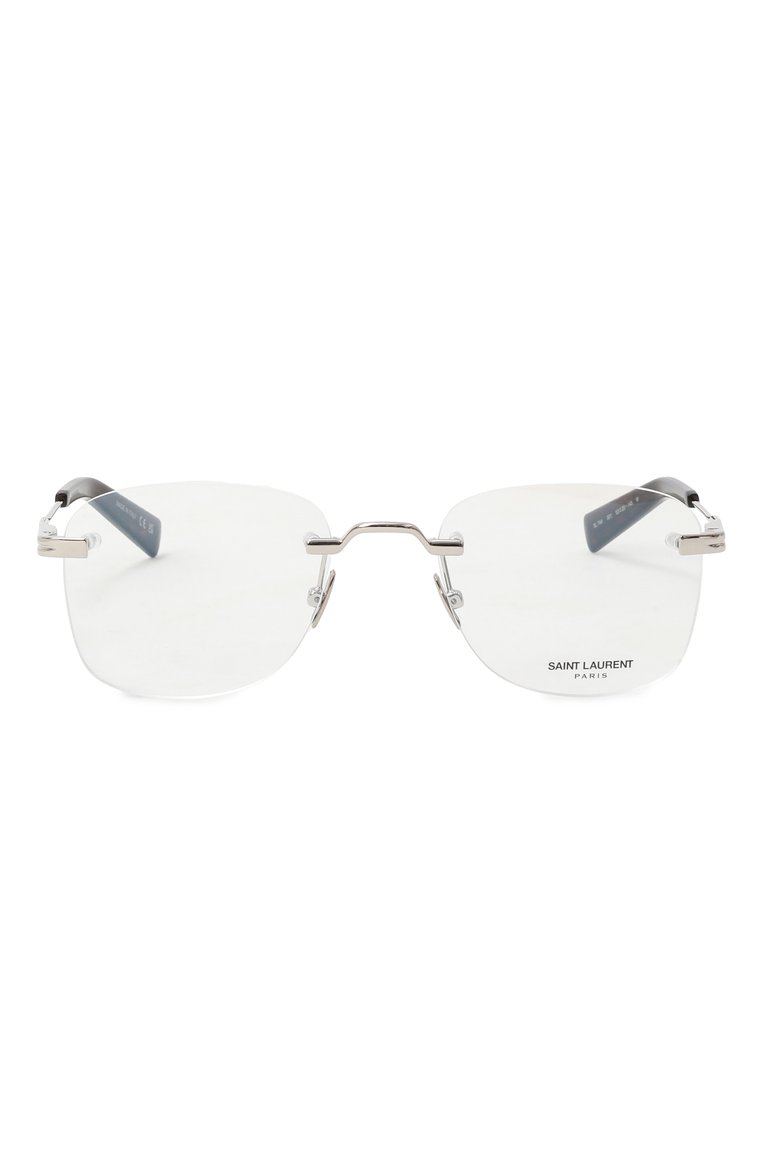 Женские оправа SAINT LAURENT серебряного цвета, арт. SL 744 001 | Фото 3 (Региональные ограничения белый список (Axapta Mercury): Не проставлено; Нос: Не проставлено; Материал: Металл; Тип очков: Оправа; Очки форма: Квадратные, Безоправные; Оптика Гендер: оптика-женское)