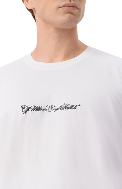 Хлопковая футболка OFF-WHITE, арт. 0MAA027S26JER002, фото 5