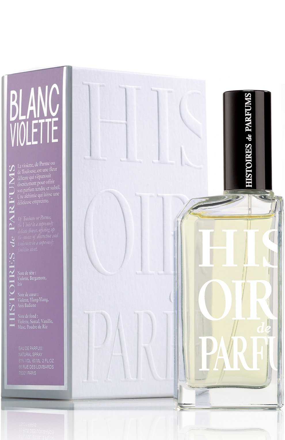 Парфюмерная вода blanc violette (60ml) HISTOIRES DE PARFUMS бесцветного цвета по цене 4260 руб., арт. EDPBV60, фото 1 Парфюмерная вода blanc violette (60ml) HISTOIRES DE PARFUMS, арт. EDPBV60, фото 1