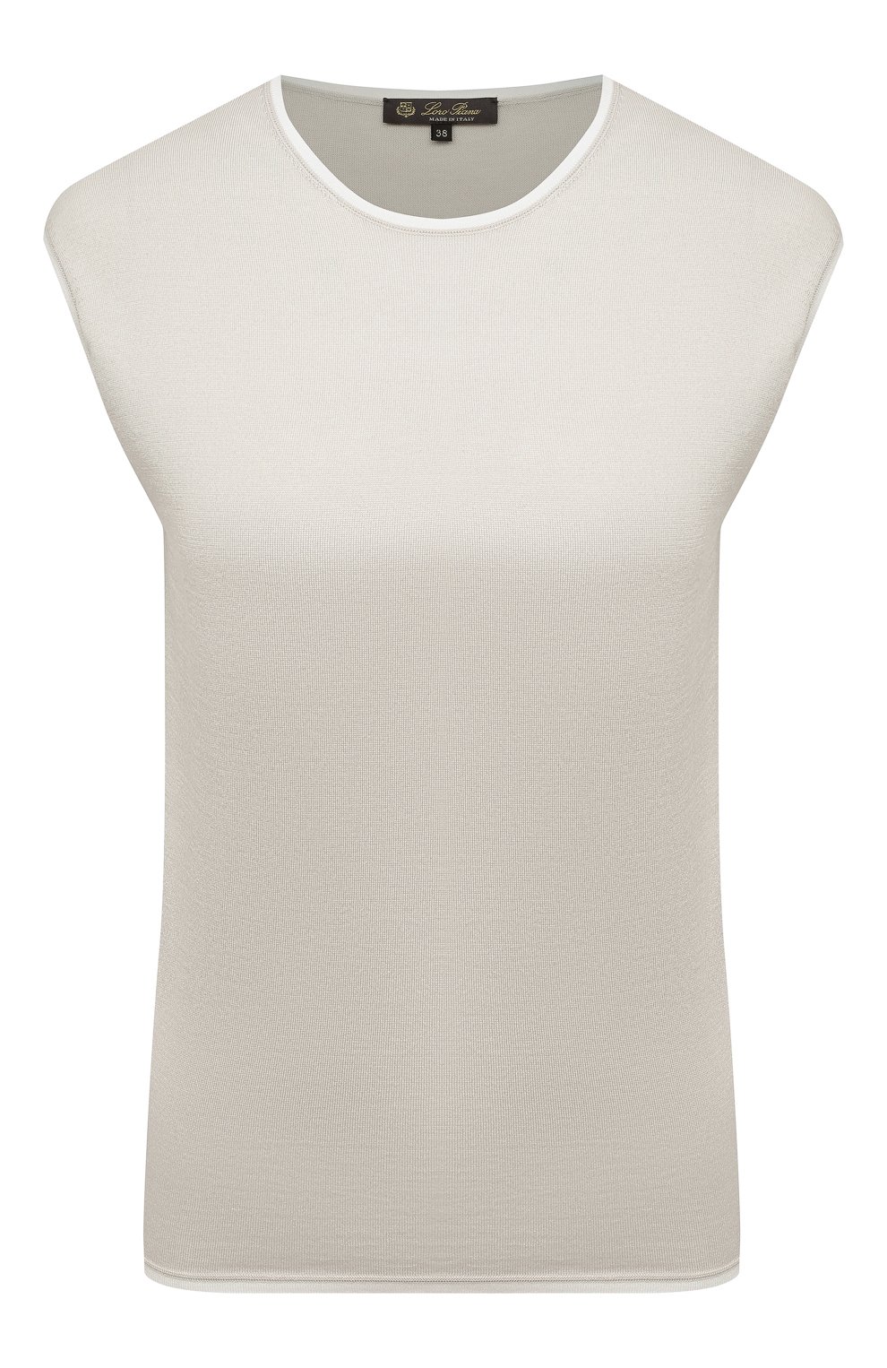 Топ из шелка и хлопка LORO PIANA светло-серого цвета по цене 72600 руб., арт. FAM0682, фото 1 Топ из шелка и хлопка LORO PIANA, арт. FAM0682, фото 1