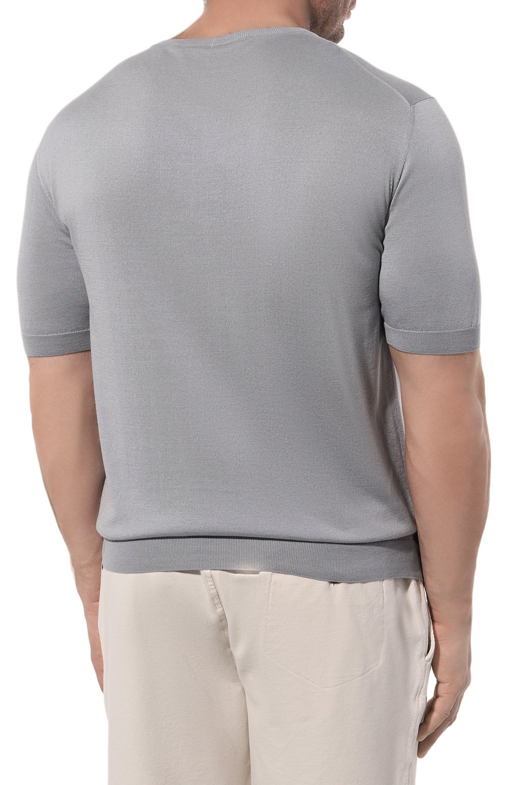 Джемпер из шелка и хлопка GIORGIO ARMANI серого цвета по цене 79950 руб., арт. 3HSM38/SM63Z, фото 4 Джемпер из шелка и хлопка GIORGIO ARMANI, арт. 3HSM38/SM63Z, фото 4