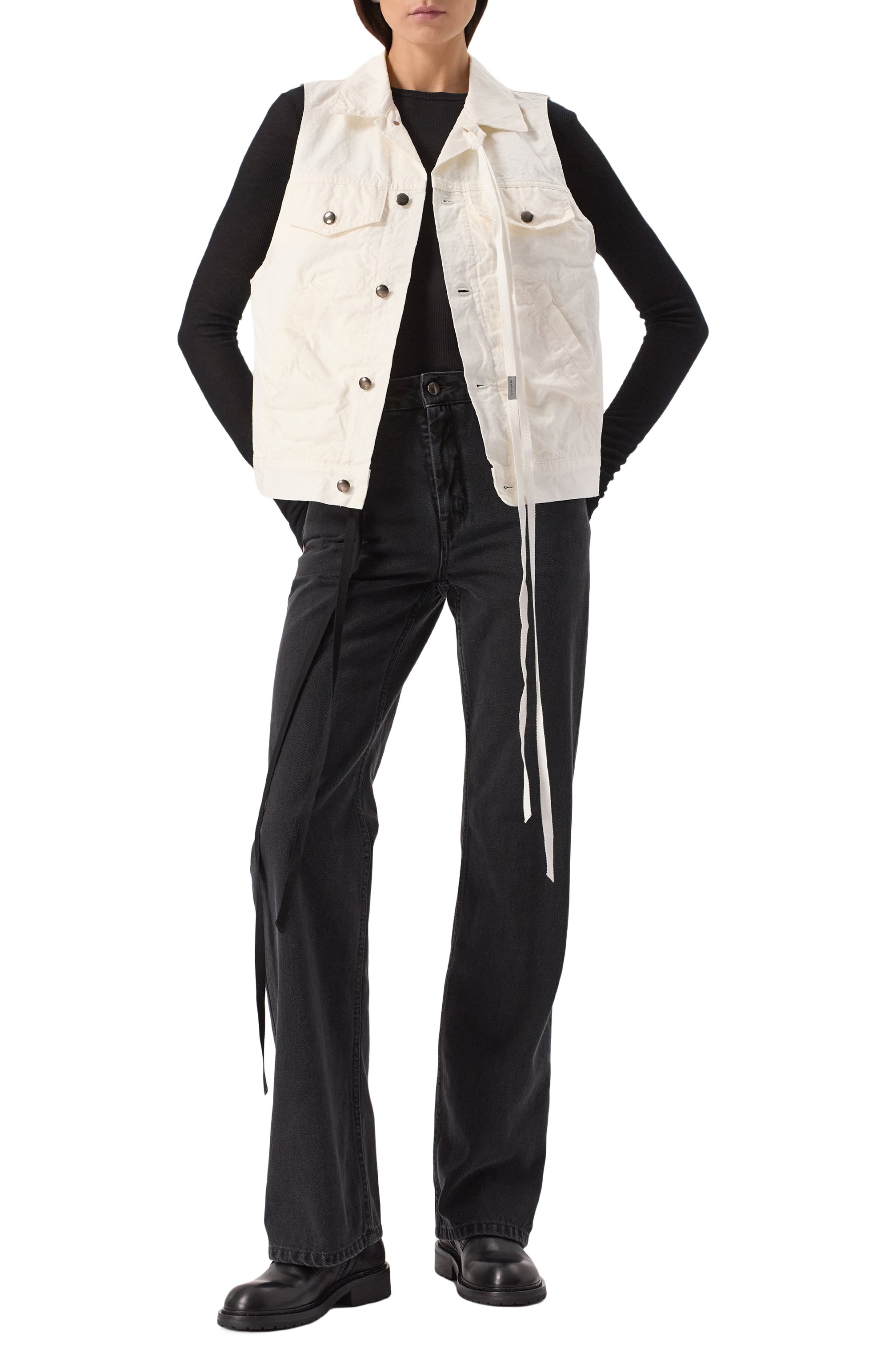 Джинсы ANN DEMEULEMEESTER темно-серого цвета по цене 72650 руб., арт. B0012724/FA039, фото 2 Джинсы ANN DEMEULEMEESTER, арт. B0012724/FA039, фото 2