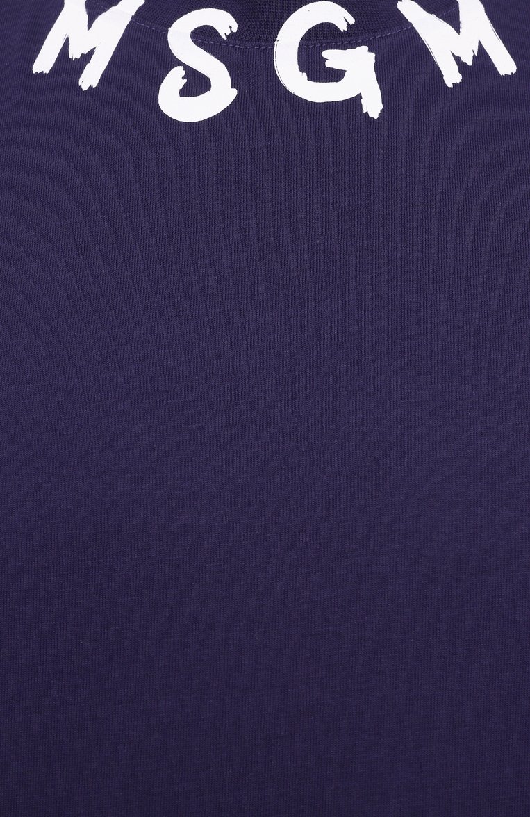 Мужская хлопковая футболка MSGM темно-синего цвета, арт. 3840MM102/257002 | Фото 6 (Рукава: Короткие; Материал внешний: Хлопок; Длина (для топов): Стандартные; Принт: С принтом; Стили: Спорт-шик; Кросс-КТ: Джерси; Мужское Кросс-КТ: Футболка-одежда)