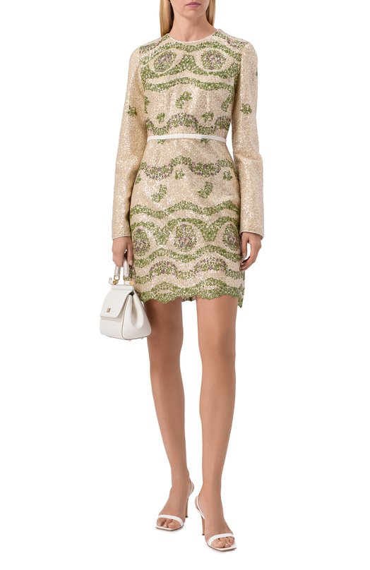 Платье с отделкой пайетками Giambattista Valli 25FWPVCA5160/35PAI Бежевый  25FWPVCA5160/35PAI Фото 2