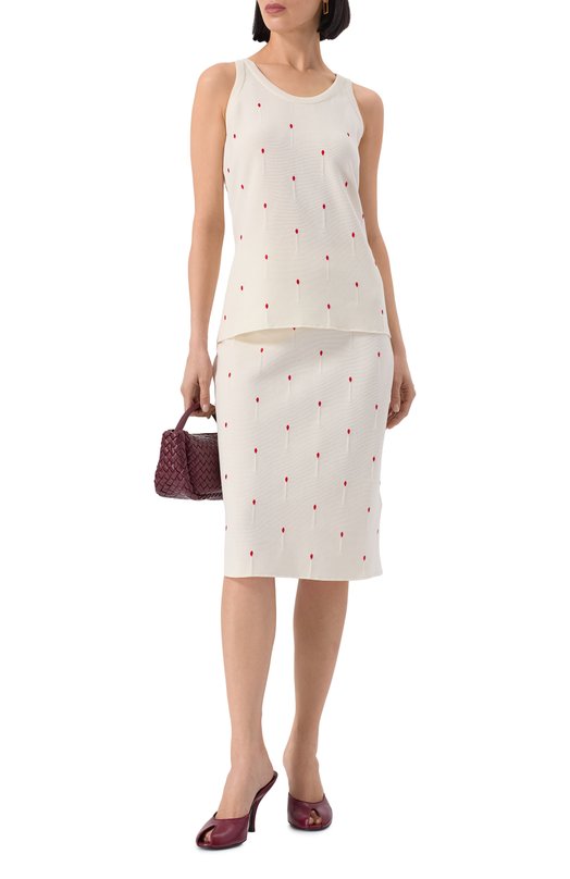 Хлопковый топ Bottega Veneta 824130/V5BG0 Кремовый  824130/V5BG0 Фото 2