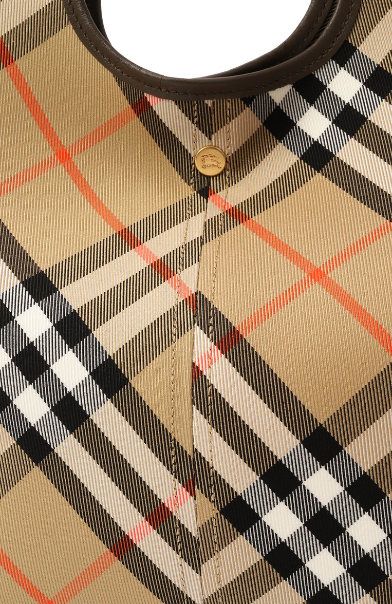 Женская сумка-тоут BURBERRY бежевого цвета, арт. 8094685 | Фото 3 (Материал сплава: Проставлено; Драгоценные камни: Проставлено; Размер: medium; Материал: Текстиль)