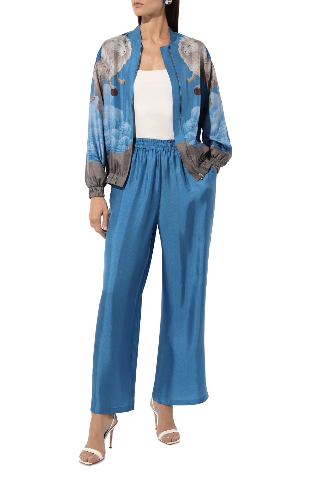 Шелковые брюки AKHMADULLINA голубого цвета по цене 99900 руб., арт. 1225.3B601/S410, фото 2 Шелковые брюки AKHMADULLINA, арт. 1225.3B601/S410, фото 2