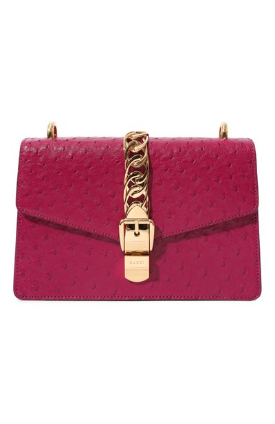 Сумка sylvie small из кожи страуса GUCCI, арт. 524405 GZPBG, фото 1