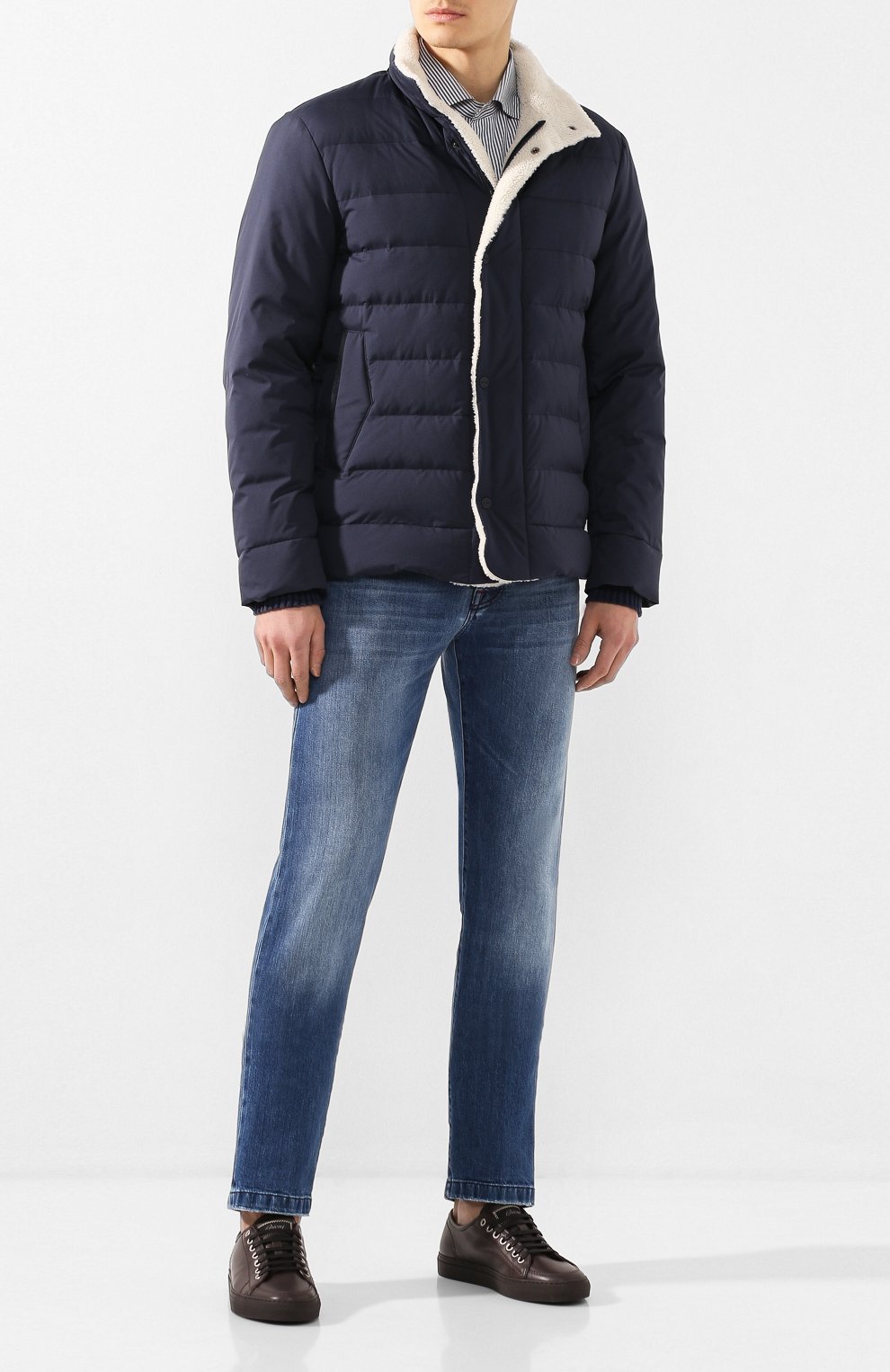 Кожаные кеды BRIONI, арт. QHH40L/P9730, фото 2