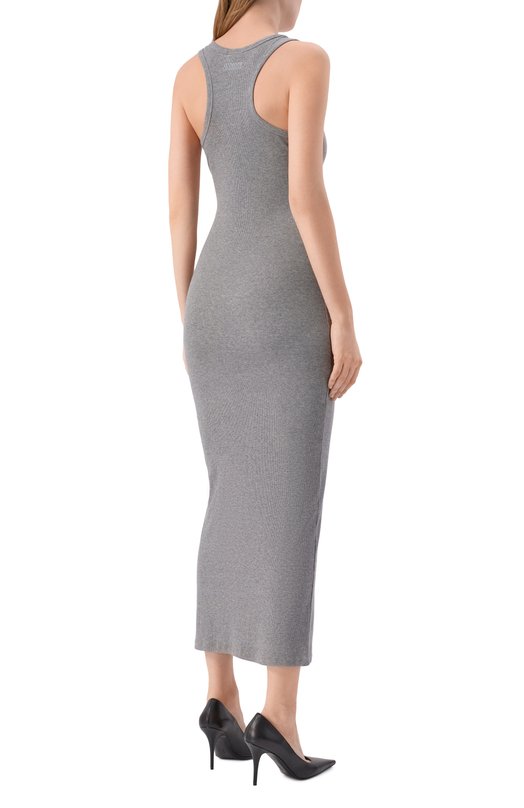 Хлопковое платье VETEMENTS WE76DR539G/1202 RIB Серый  WE76DR539G/1202 RIB Фото 4