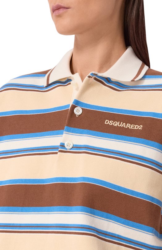 Хлопковое поло Dsquared2 S75HA1411/D13190 Разноцветный  S75HA1411/D13190 Фото 5