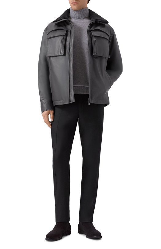 Кожаная куртка с воротником из норки MVST M25.1PM.0011/ANTRA Серый  M25.1PM.0011/ANTRA Фото 2