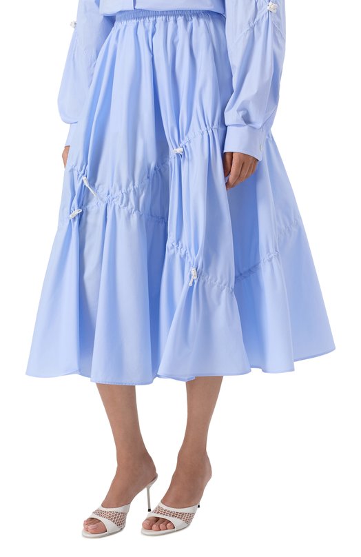 Хлопковая юбка Moschino A0106/0531 Голубой  A0106/0531 Фото 3