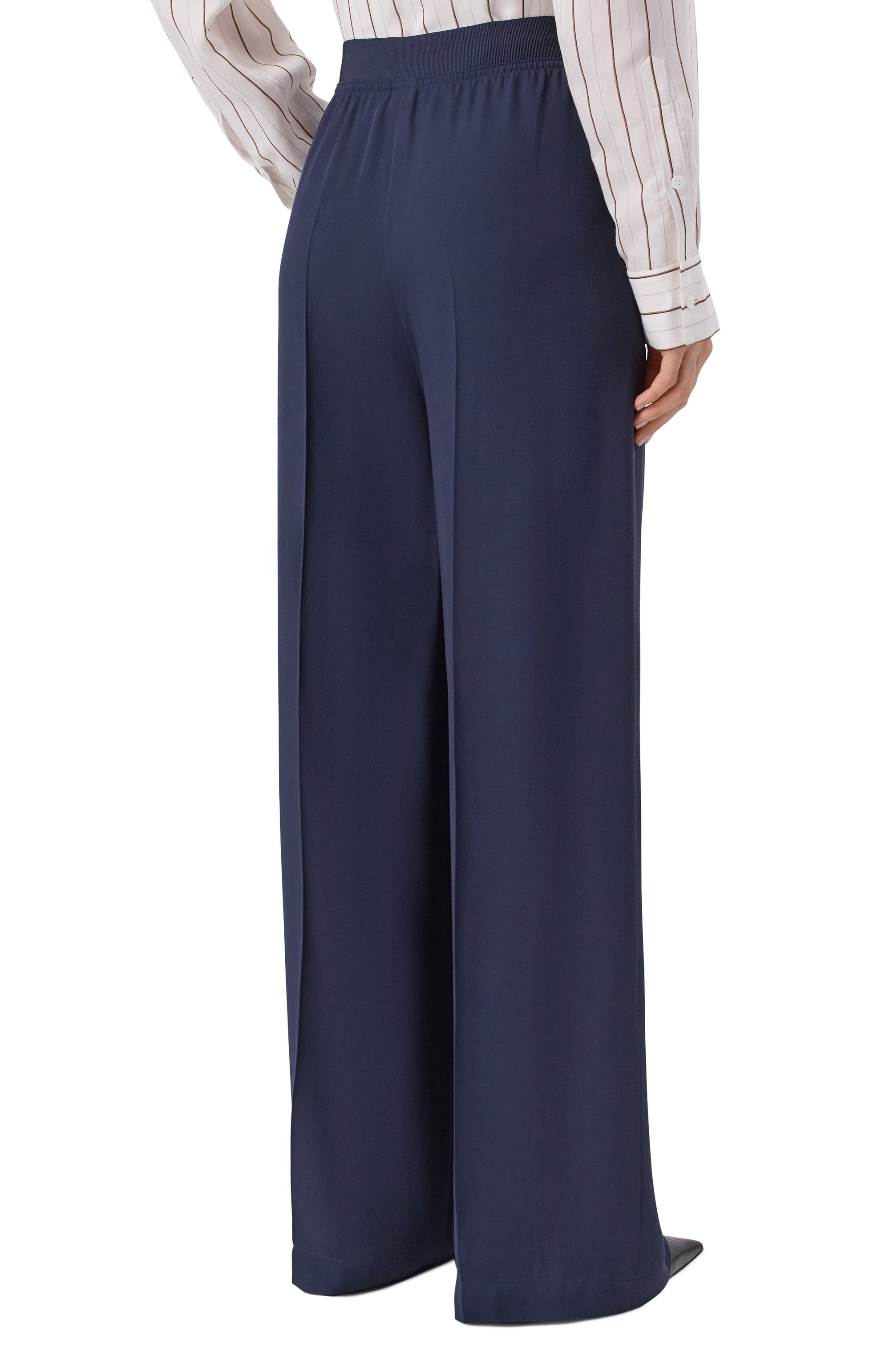 Брюки из вискозы BOSS синего цвета по цене 29350 руб., арт. 50557442, фото 4 Брюки из вискозы BOSS, арт. 50557442, фото 4