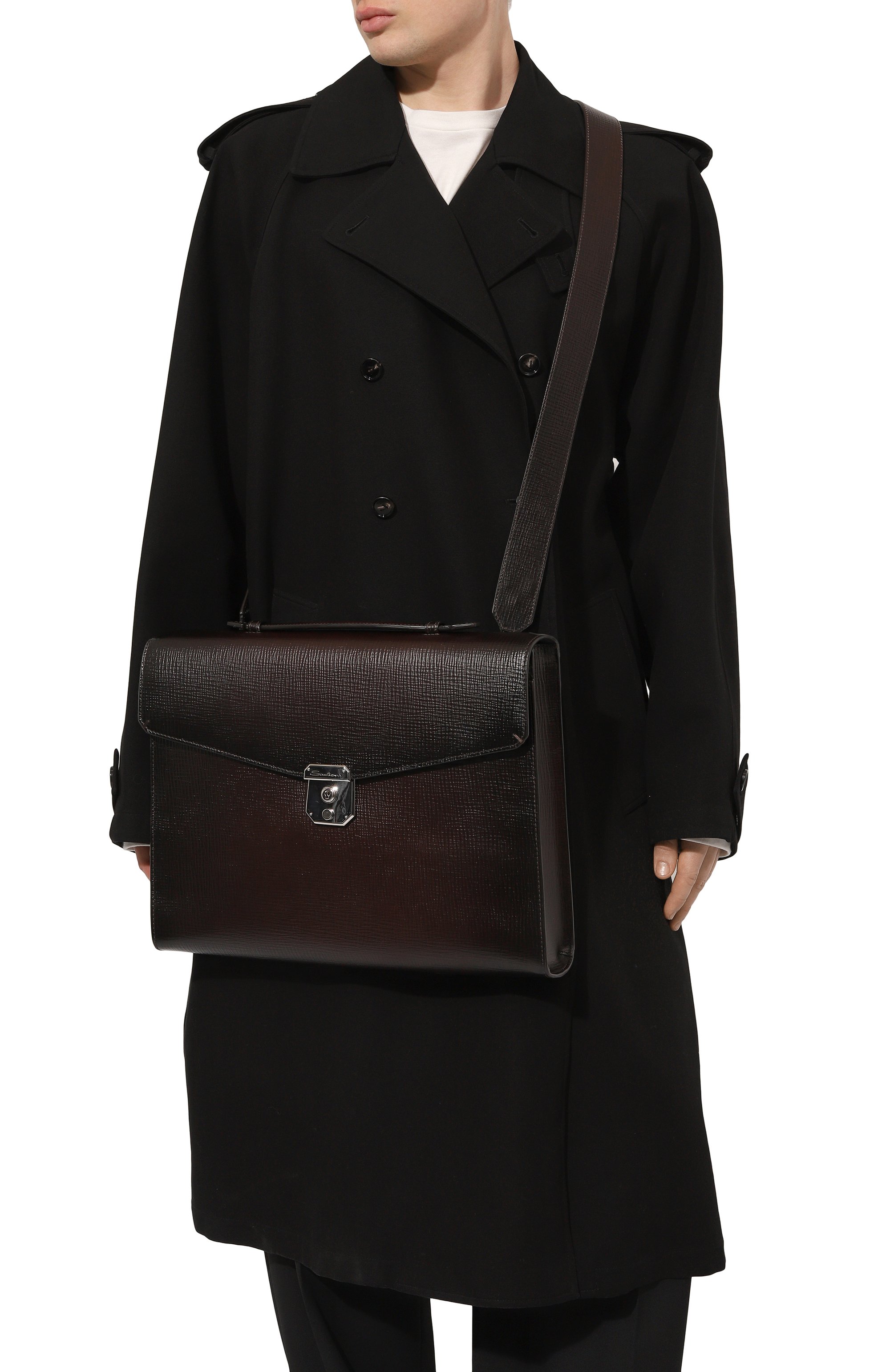 Портфель SANTONI темно-коричневого цвета по цене 207000 руб., арт. UFBBA1992F0-ATU6T53, фото 2 Портфель SANTONI, арт. UFBBA1992F0-ATU6T53, фото 2