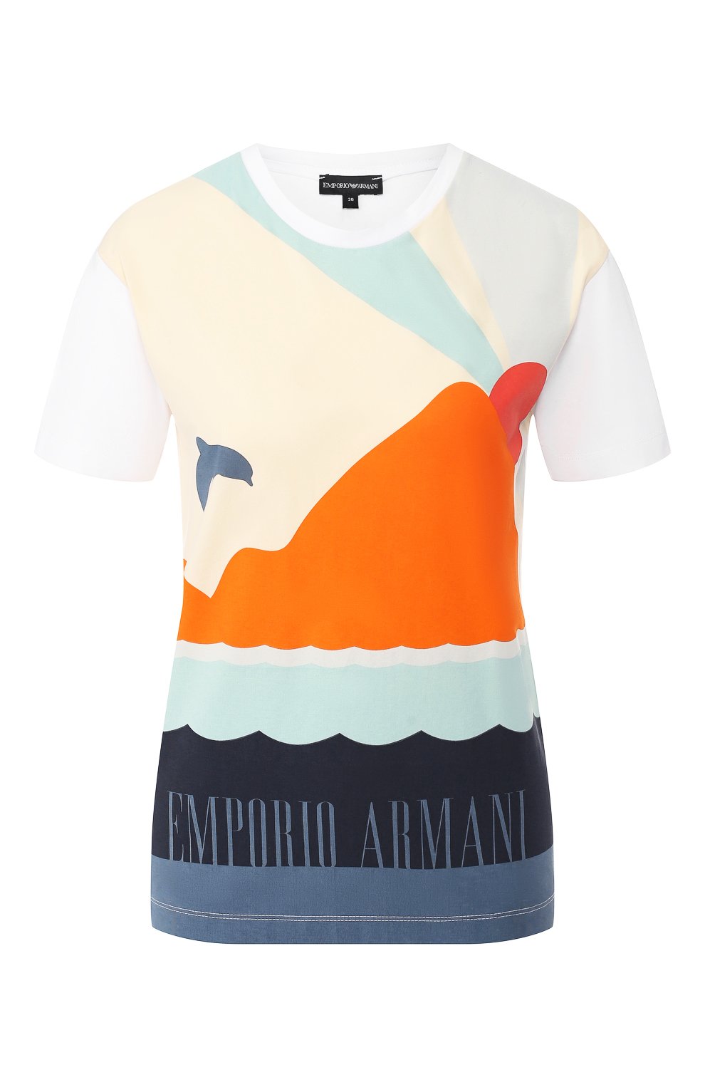 Хлопковая футболка EMPORIO ARMANI разноцветного цвета по цене 14450 руб., арт. 3G2T62/2J07Z, фото 1 Хлопковая футболка EMPORIO ARMANI, арт. 3G2T62/2J07Z, фото 1