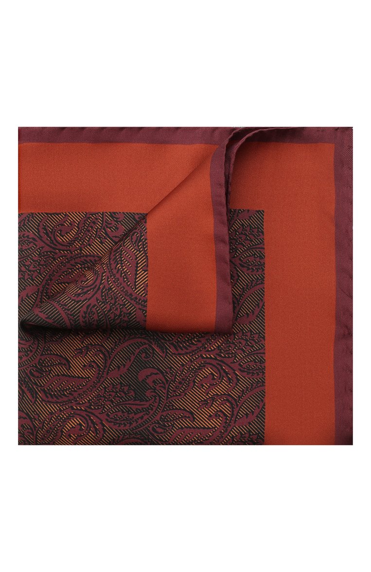 Мужской шелковый платок ZEGNA оранжевого цвета, арт. Z8J04/39A | Фото 1 (Материал: Текстиль, Шелк; Нос: Не проставлено)