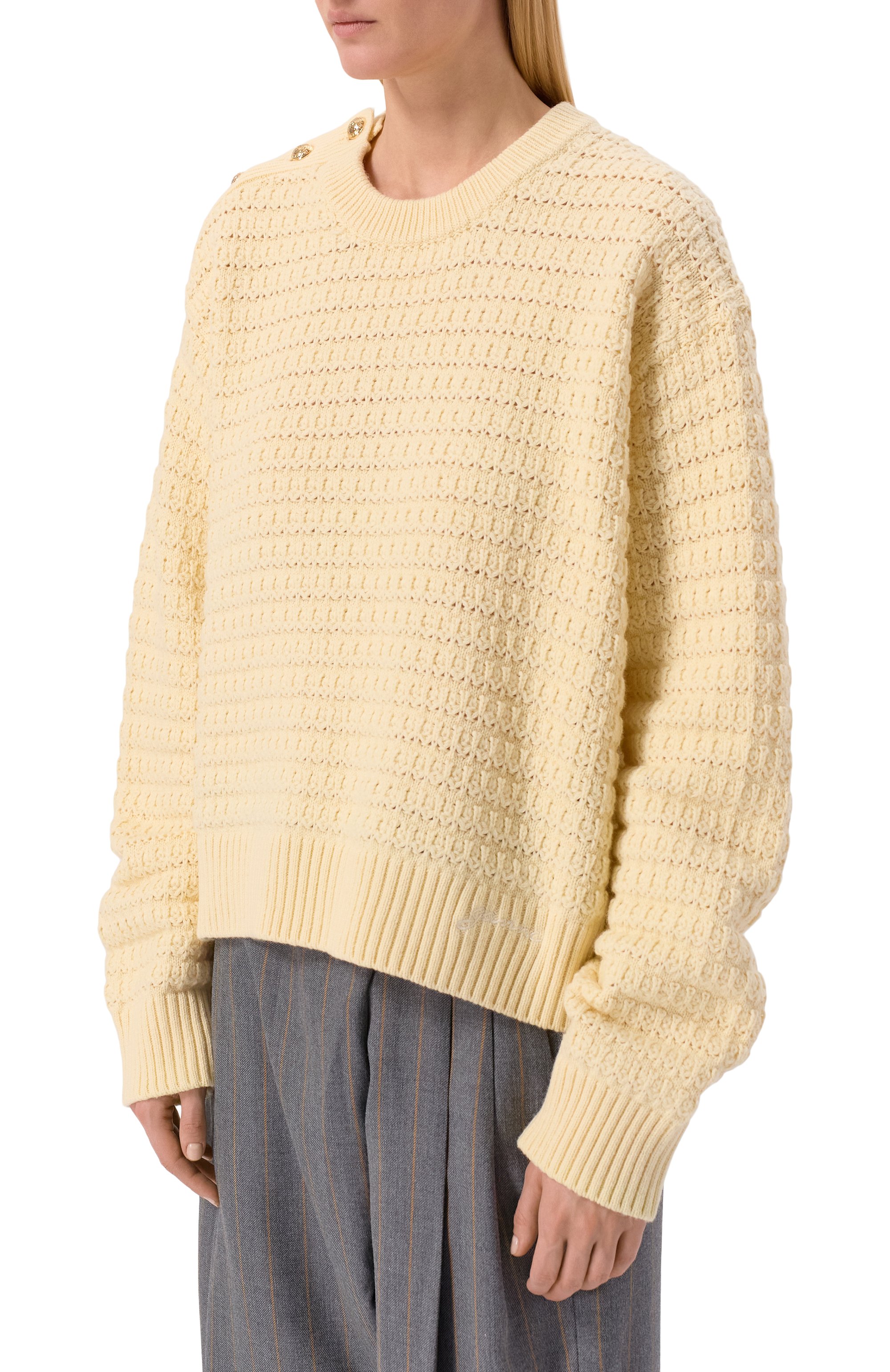 Свитер из шерсти и хлопка GANNI, арт. K2607/2733, фото 3