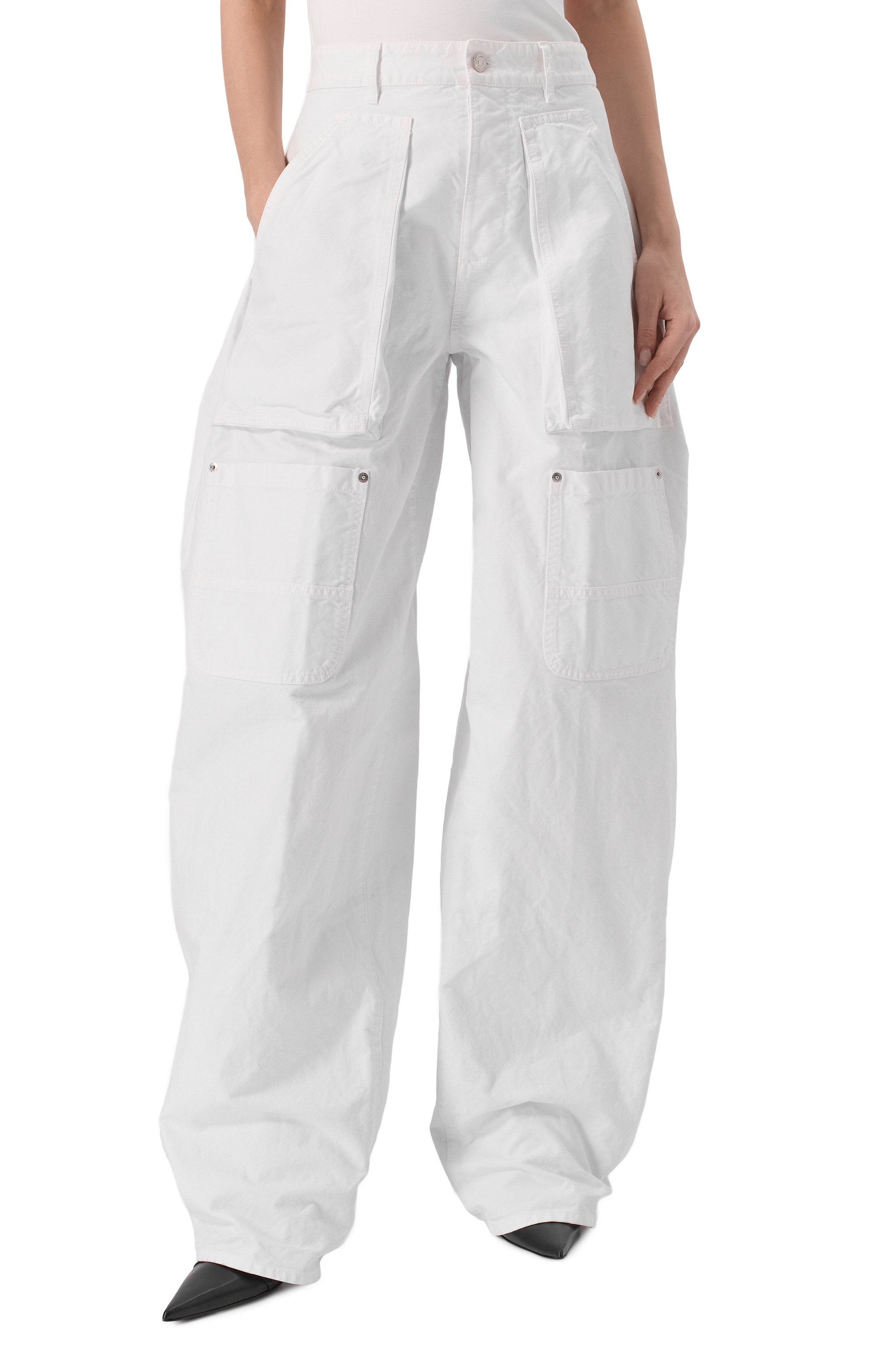 Хлопковые брюки-карго DSQUARED2 белого цвета по цене 63950 руб., арт. S80KA0049/D35106, фото 3 Хлопковые брюки-карго DSQUARED2, арт. S80KA0049/D35106, фото 3