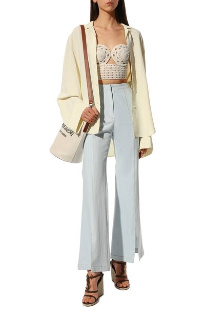 Кожаные босоножки cassandra SAINT LAURENT коричневого цвета по цене 115000 руб., арт. 570599/0MUTT, фото 2 Кожаные босоножки cassandra SAINT LAURENT, арт. 570599/0MUTT, фото 2