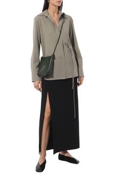 Женские кожаные балетки JIL SANDER черного цвет�а, арт. J57WZ0001/P6442 | Фото 2 (Подошва: Платформа; Материал внутренний: Натуральная кожа; Материал сплава: Проставлено; Драгоценные камни: Проставлено)