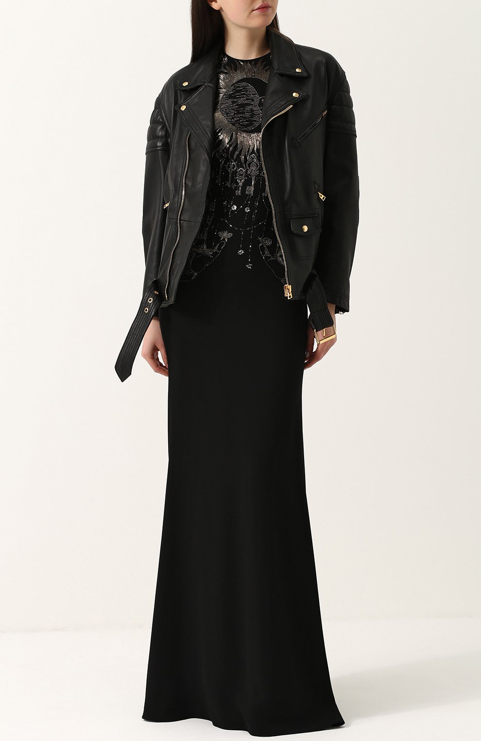 Кожаная куртка свободного кроя с косой молнией TOM FORD, арт. GIL346/LEX145, фото 3