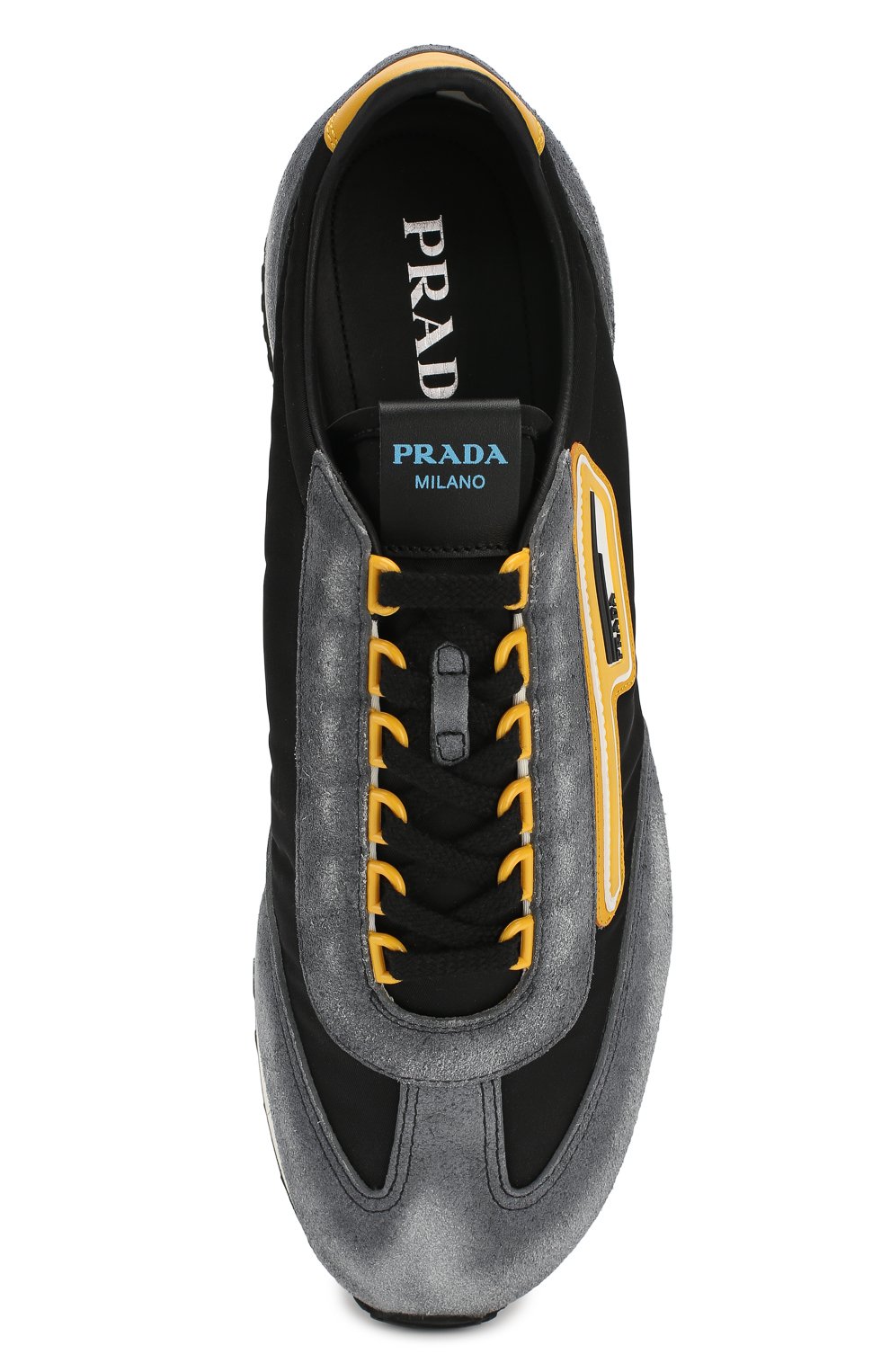 Комбинированные кроссовки PRADA черного цвета по цене 73000 руб., арт. 2EG276-3KUY-F0002, фото 5 Комбинированные кроссовки PRADA, арт. 2EG276-3KUY-F0002, фото 5