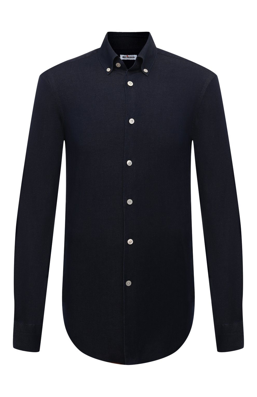 Джинсовая рубашка KITON темно-синего цвета по цене 59950 руб., арт. UCIH0904201, фото 1 Джинсовая рубашка KITON, арт. UCIH0904201, фото 1