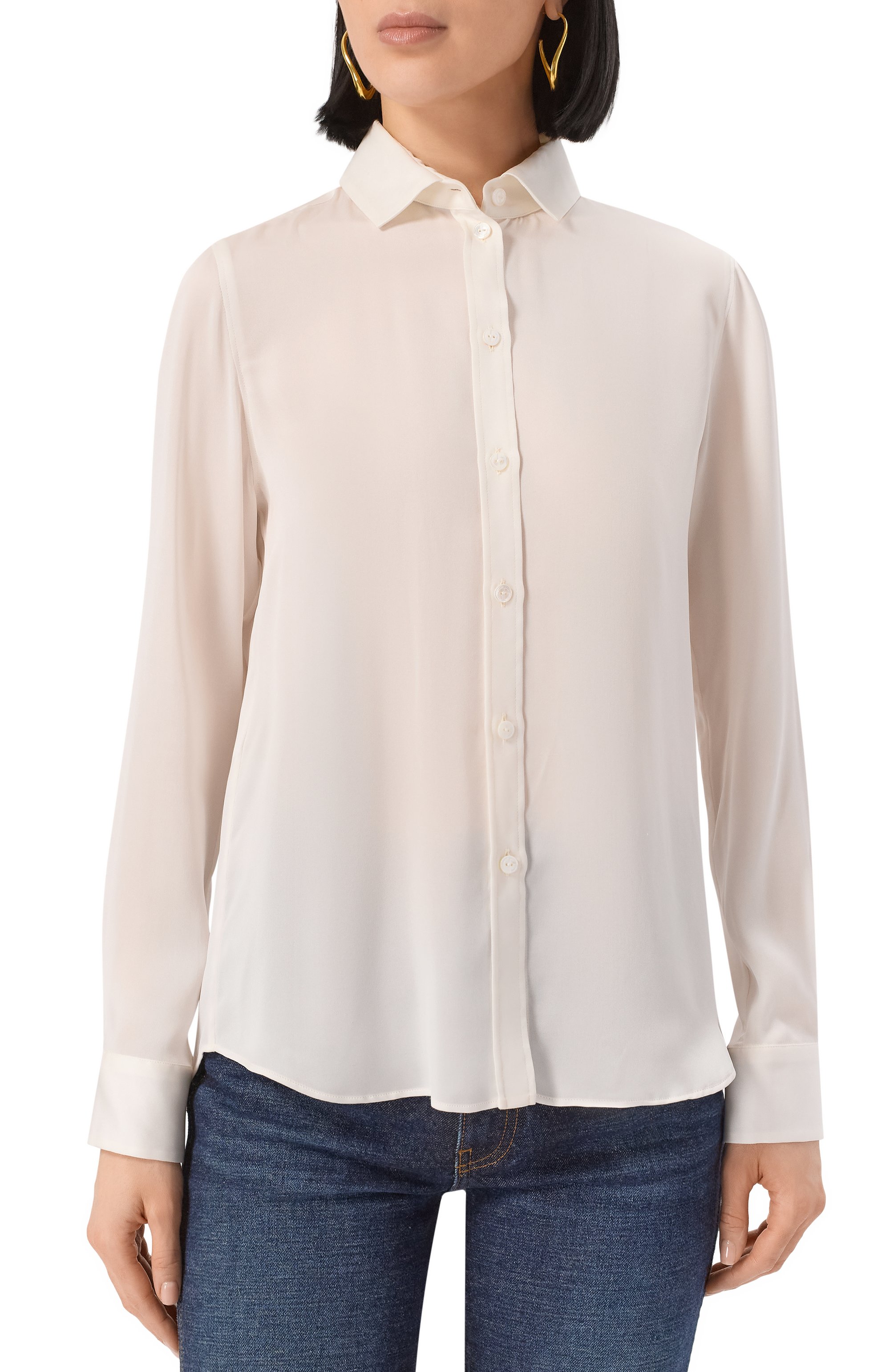 Шелковая блузка GIORGIO ARMANI белого цвета по цене 215000 руб., арт. 2CHCC04G/T0021, фото 3 Шелковая блузка GIORGIO ARMANI, арт. 2CHCC04G/T0021, фото 3