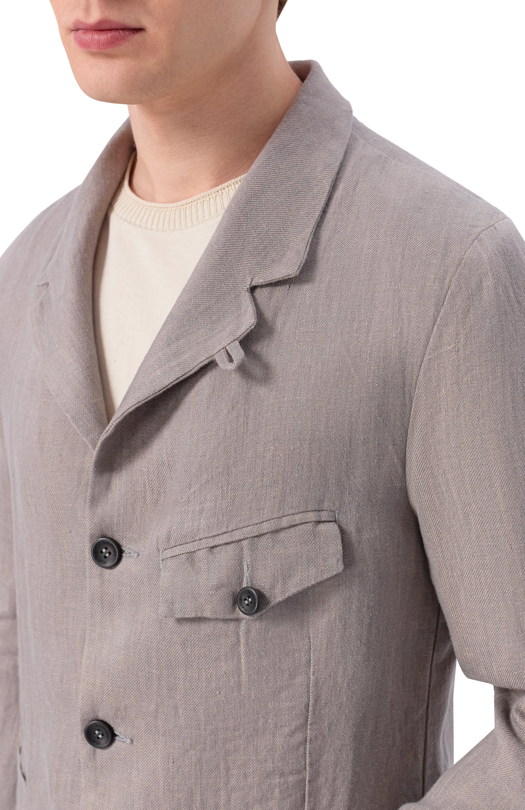 Льняной пиджак HANNES ROETHER, арт. PAR32D0NE.6048, фото 5