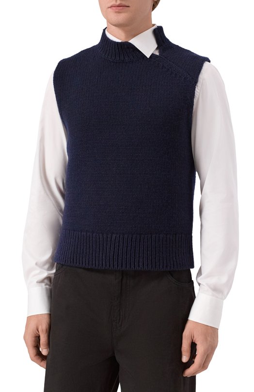 Жилет из шерсти и кашемира Dries Van Noten 021245-2710-509 Синий  021245-2710-509 Фото 3